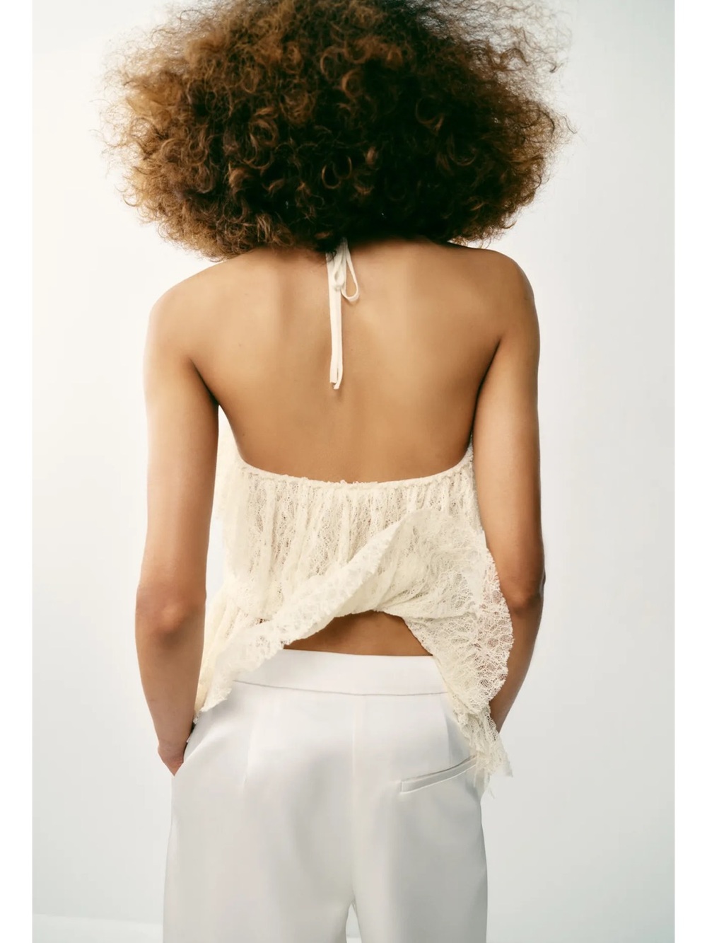 Zara RUFFLED LACE TOP - Picture 13 of 13